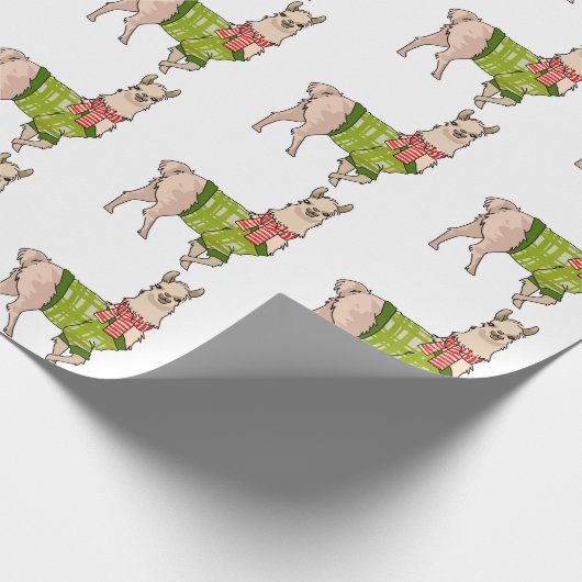 Kerstllama Cadeaupapier (Hoek)