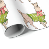 Kerstllama Cadeaupapier (Rol Hoek)