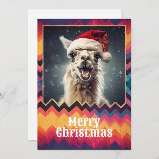 Kerstllama Feestdagenkaart (Voorkant / Achterkant)