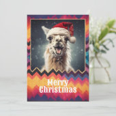Kerstllama Feestdagenkaart (Staand voorkant)