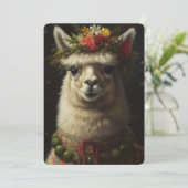 Kerstllama Feestdagenkaart (Staand voorkant)