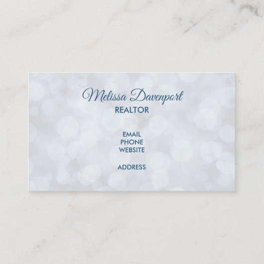 Kerstllama | Joy Typografie | Silver Bokeh Visitekaartje (Achterkant)