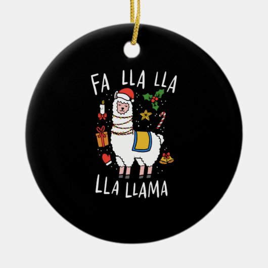 Kerstllama Keramisch Ornament (Voorkant)