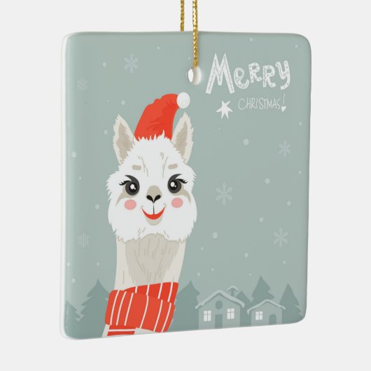 Kerstllama Keramisch Ornament (Rechts)