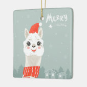 Kerstllama Keramisch Ornament (Links)