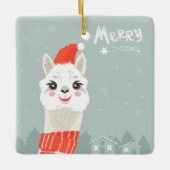 Kerstllama Keramisch Ornament (Voorkant)