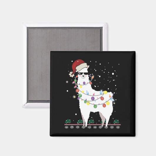 Kerstllama Magneet (Voorkant / Achterkant)