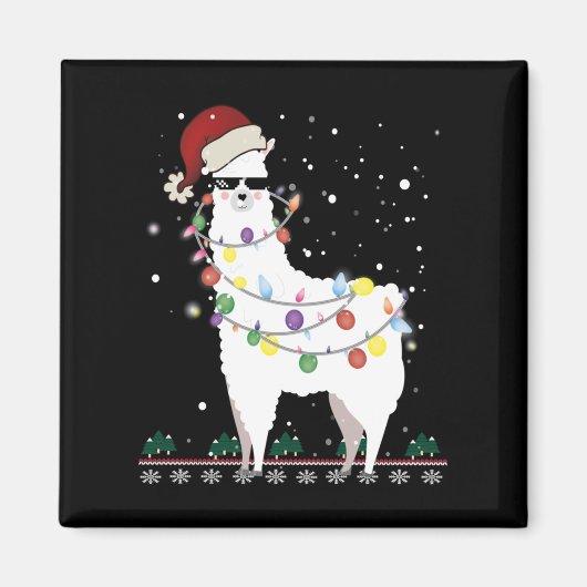 Kerstllama Magneet (Voorkant)