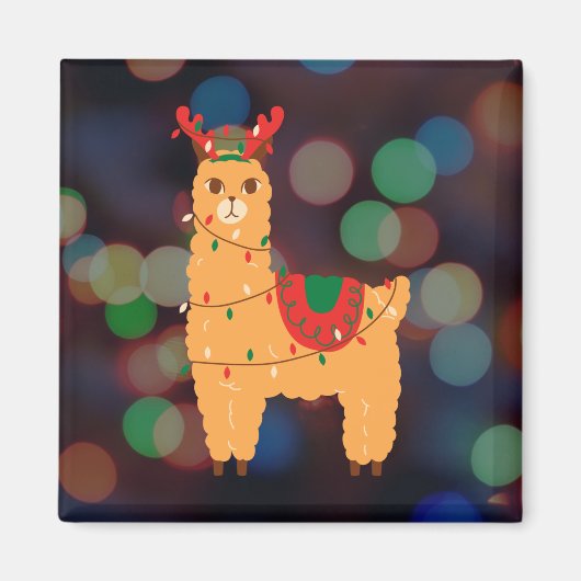 Kerstllama Magneet (Voorkant)