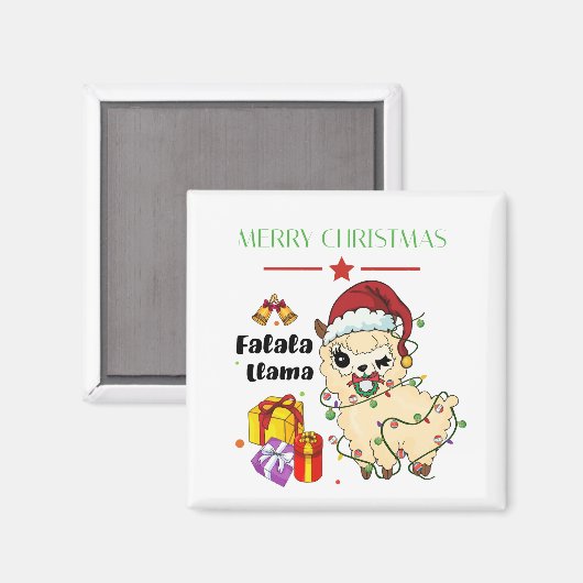 Kerstllama Magnet (Voorkant / Achterkant)