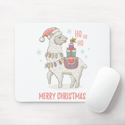 Kerstllama Muismat (Met muis)