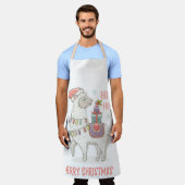 Kerstllama Schort (Gedragen)