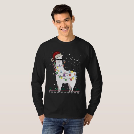 Kerstllama T-shirt (Voorkant volledig)