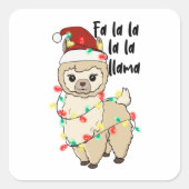 Kerstllama Vierkante Sticker (Voorkant)