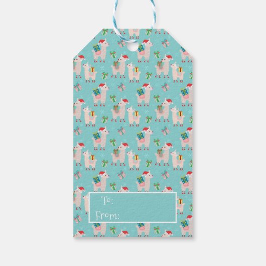 Kerstllamas Cadeaulabel (Achterkant)
