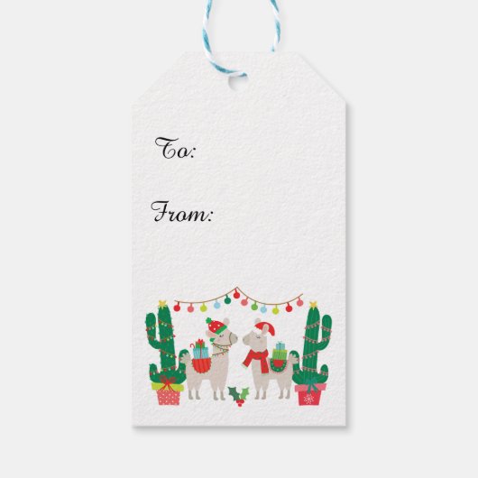 Kerstllamas Cadeaulabel (Achterkant)