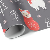 Kerstllama's Cadeaupapier (Rol Hoek)
