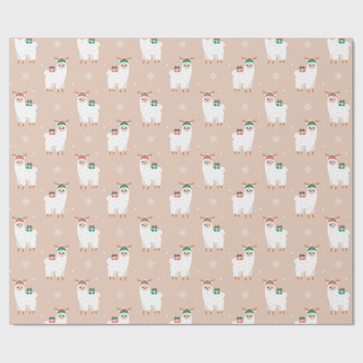Kerstllamas Cadeaupapier (Vlak)