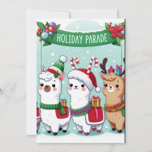 Kerstllama's Kaart (Voorkant)