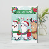 Kerstllama's Kaart (Staand voorkant)