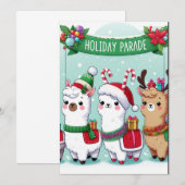Kerstllama's Kaart (Voorkant / Achterkant)