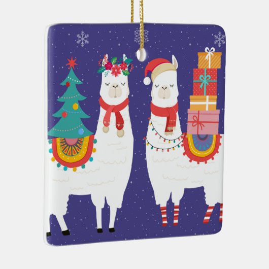 Kerstllamas Keramisch Ornament (Rechts)