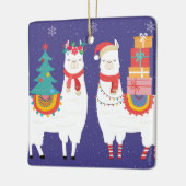 Kerstllamas Keramisch Ornament (Links)