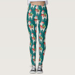 Kerstllamas Leggings<br><div class="desc">Deze kerstleggings zijn voorzien van lama's die rode sjaals en rode petten dragen en die geschenken op hun rug dragen.</div>