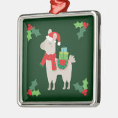 Kerstllamas Metalen Ornament (Links)