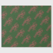 kerstlobster cadeaupapier (Vlak)