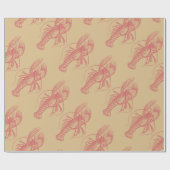 kerstlobster cadeaupapier (Vlak)