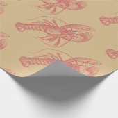 kerstlobster cadeaupapier (Hoek)