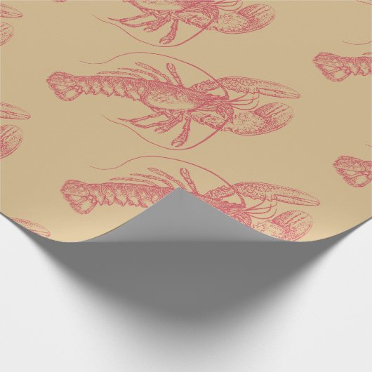 kerstlobster cadeaupapier (Hoek)