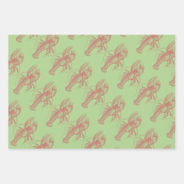 kerstlobster inpakpapier vel