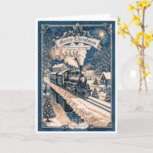 kerstlocomotief kaart (Gele Bloem)