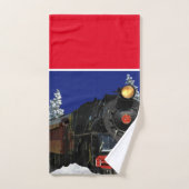Kerstlocomotief trein / badhanddoek set bad handdoek (Handdoek)