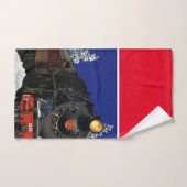 Kerstlocomotief trein / badhanddoek set bad handdoek (Handdoek)