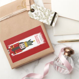 Kerstlogo van Red Nutcracker Company Rechthoekige Sticker