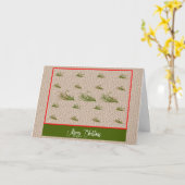 Kerstlokkertjes voor het vliegenvissen Vrolijk Ker Kaart (Gele Bloem)