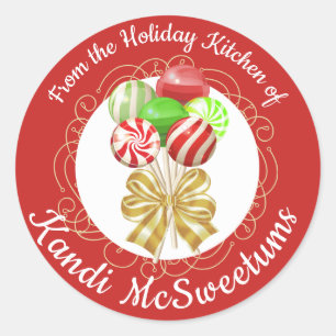 Kerstlolly-snoep uit de keuken van het etiket
