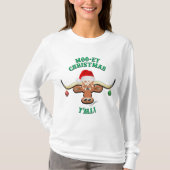 KerstLonghorn Steer T-shirt (Voorkant)
