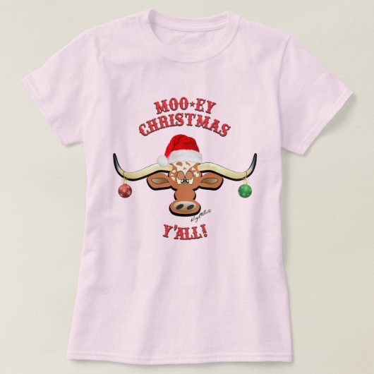 KerstLonghorn Steer T-shirt (Design voorkant)