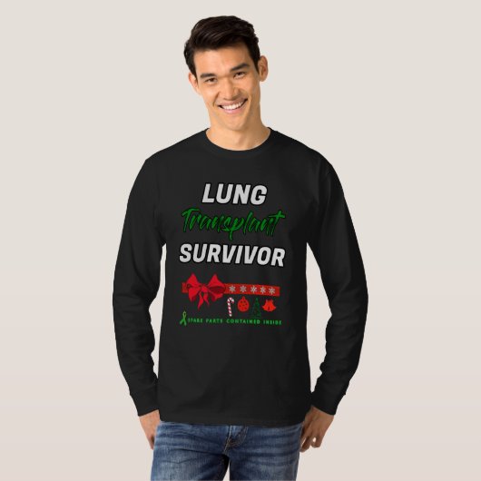Kerstlonter Transplant Survivor Patiënt Warrior T-shirt (Voorkant volledig)