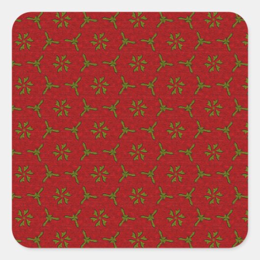 Kerstlooppatroon Vierkante Sticker (Voorkant)