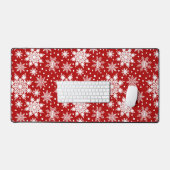 Kerstloos White Snowflakes Patroon Bureaumat (Keyboard & Muis)