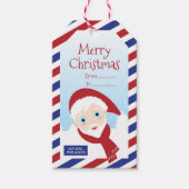 Kerstluchtpost met Santa Gift-Label Cadeaulabel (Voorkant)