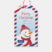 Kerstluchtpost met Snowman Gift-Label Cadeaulabel (Voorkant)