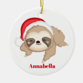 Kerstlui santa add name message keramisch ornament (Voorkant)