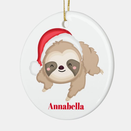 Kerstlui santa add name message keramisch ornament (Links)
