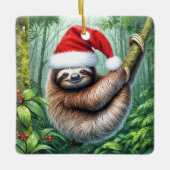 Kerstluiaard in het regenwoud keramisch ornament (Voorkant)